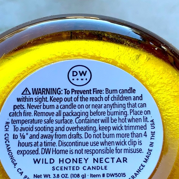 DW HOME CANDLE WILD HONEY NECTAR RICHLY SCENTED 1 WICK MINI - Picture 3 of 3